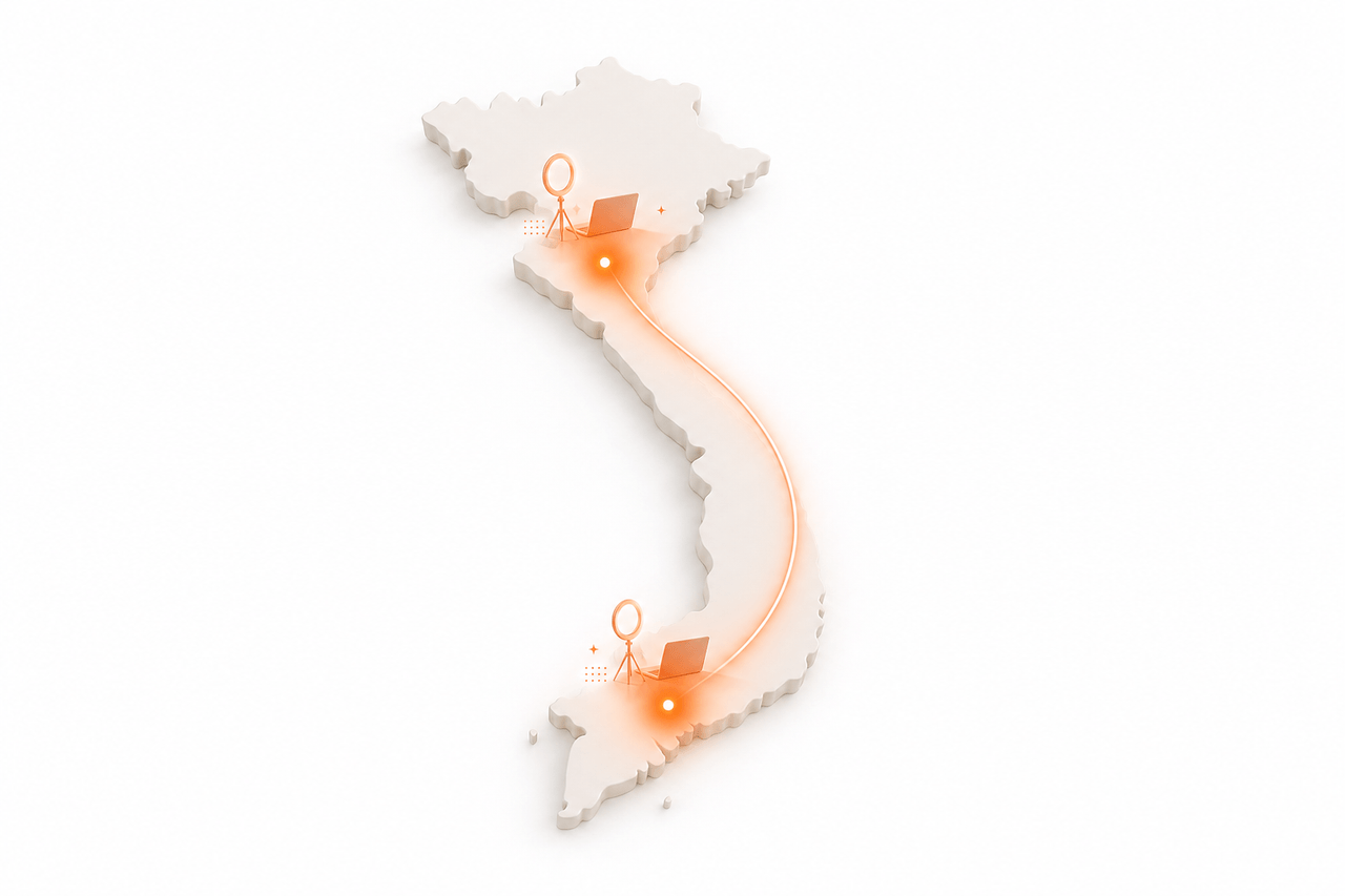 CreatorHubVN — dual hub Hà Nội và TP.HCM, đội ngũ onshore Việt Nam